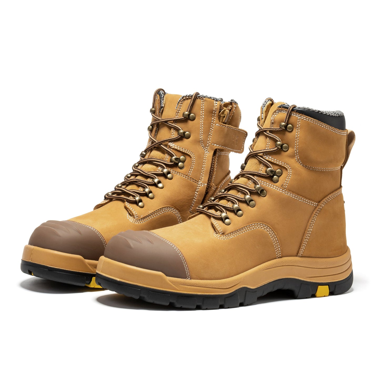 ROCKROOSTER Roslyn Black 7 inch Zip-sided Composite Toe Leather Work Boots CP245Z Rock Rooster Footwear Inc