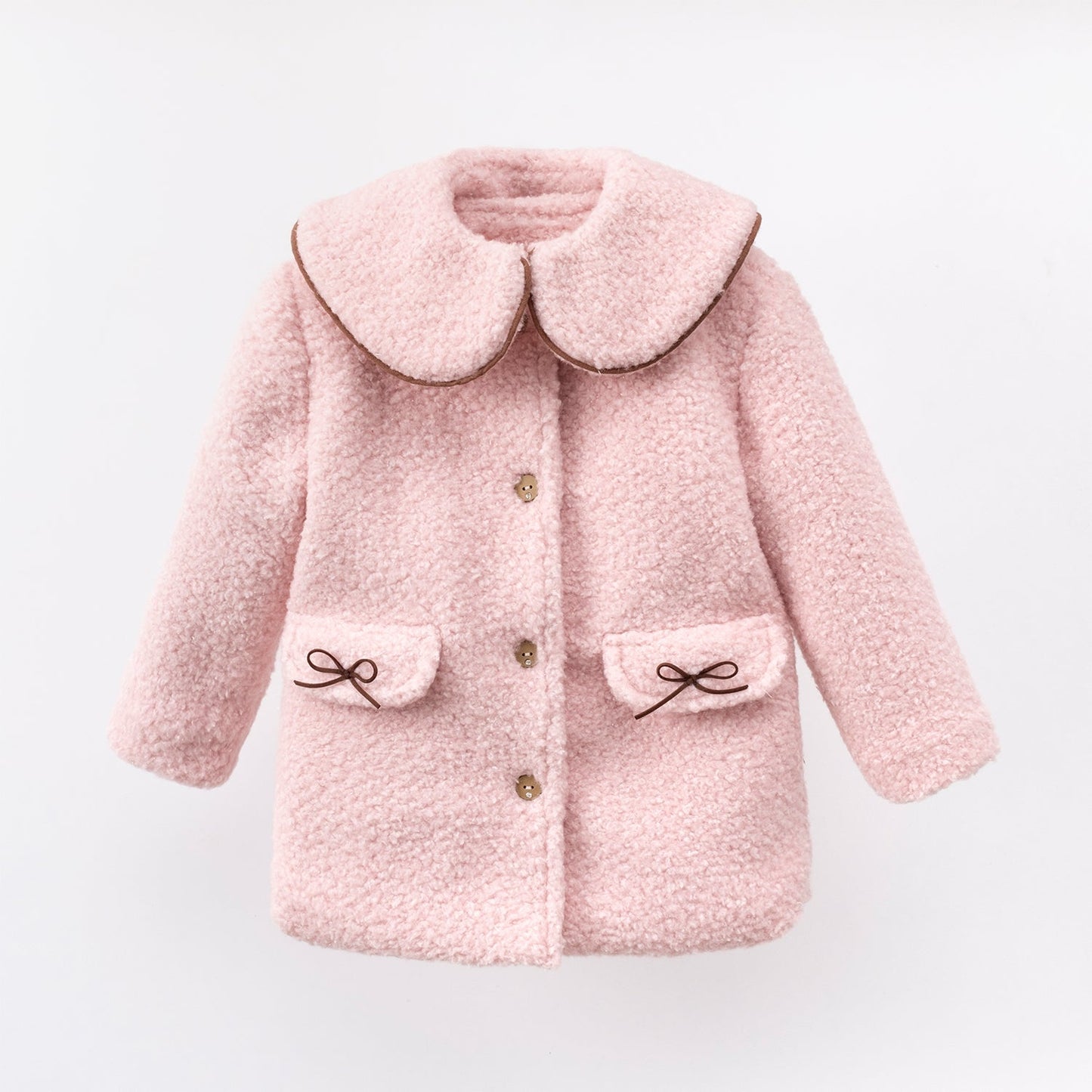 Rosalie Pink Bouclé Coat Honey and Hive
