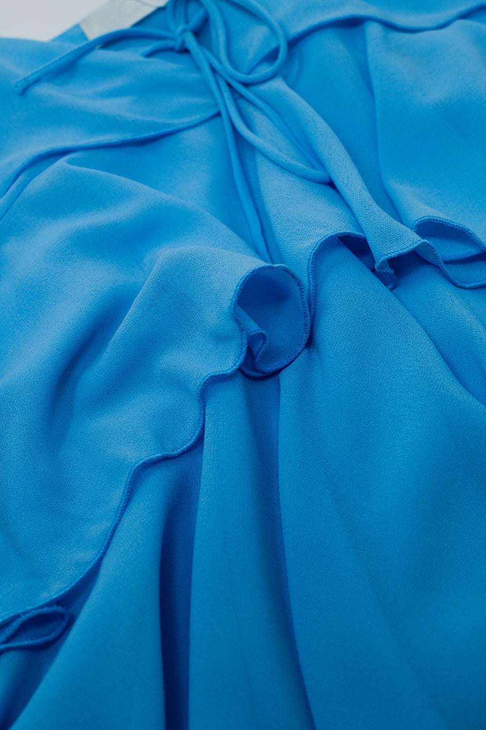 Ruffle Top WIth Thin straps in Blue Q2store