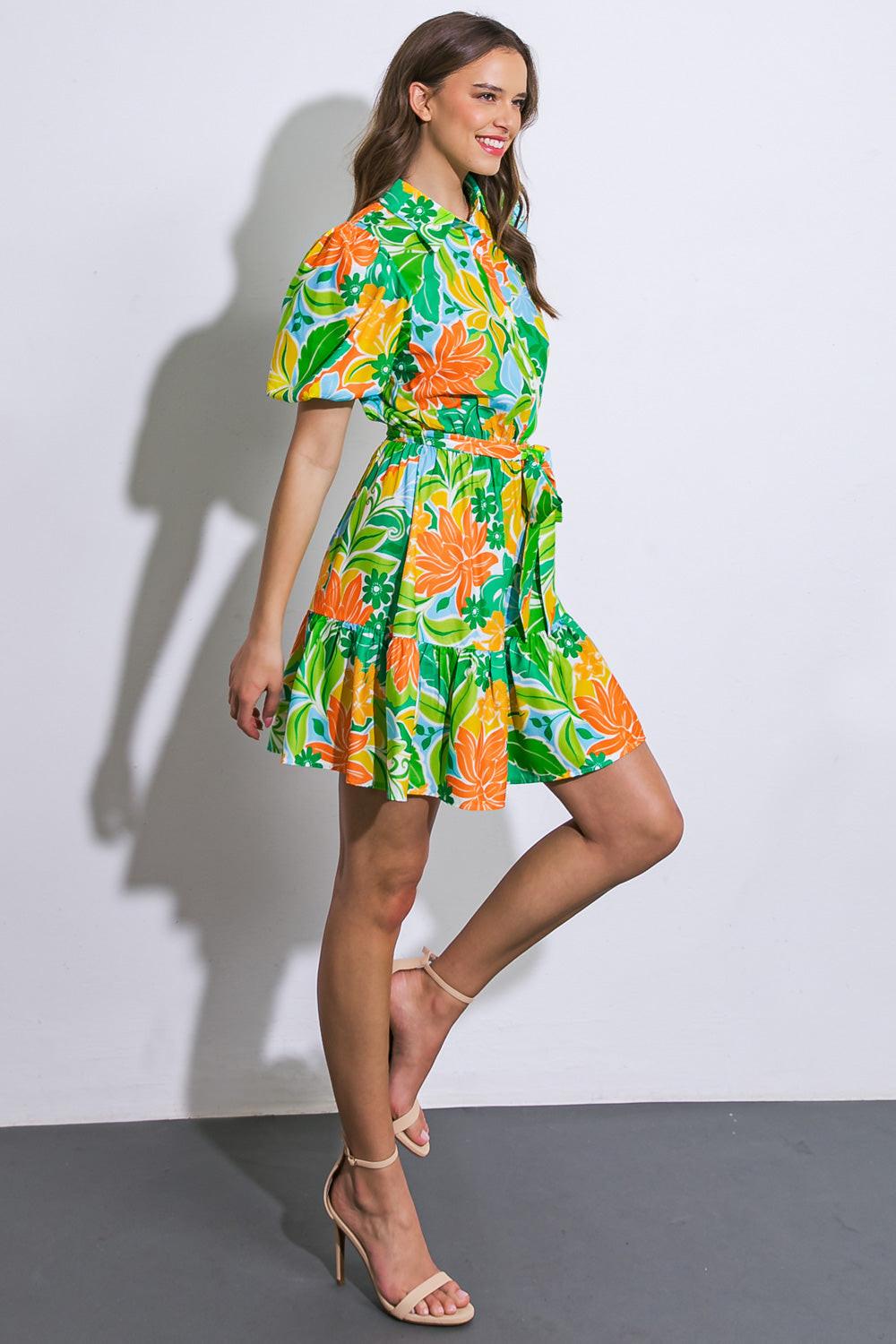 END GAME WOVEN MINI DRESS Flying Tomato