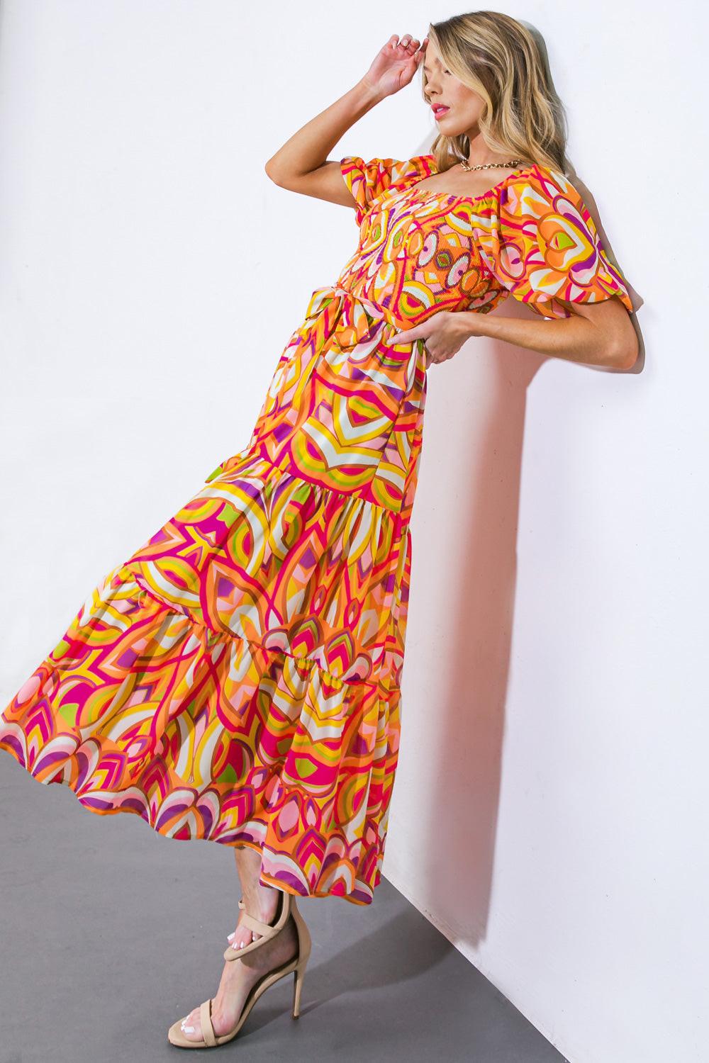 IT'S YOUR PLACE WOVEN MIDI DRESS Flying Tomato