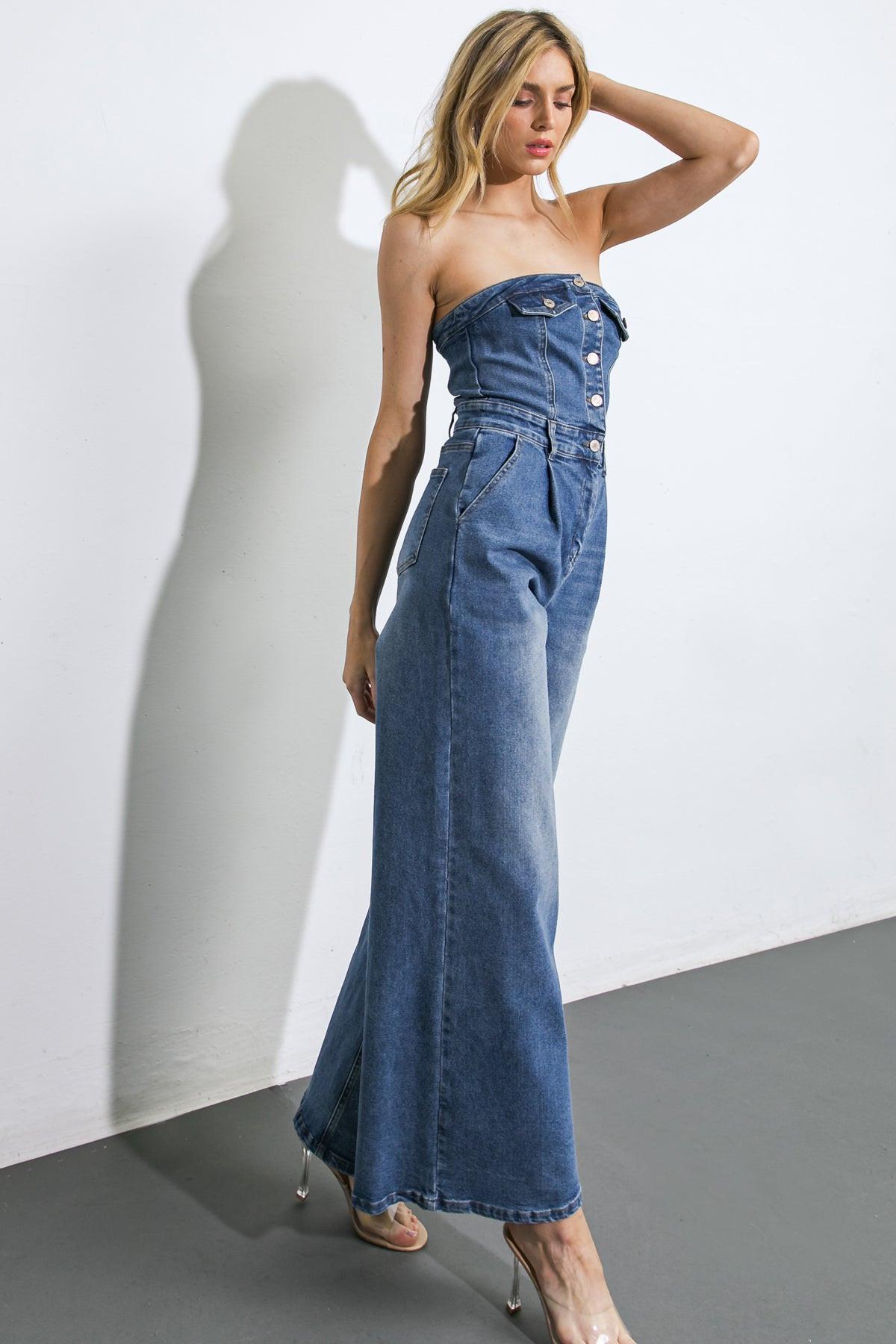 SKY FULL OF STARS DENIM JUMPSUIT Flying Tomato