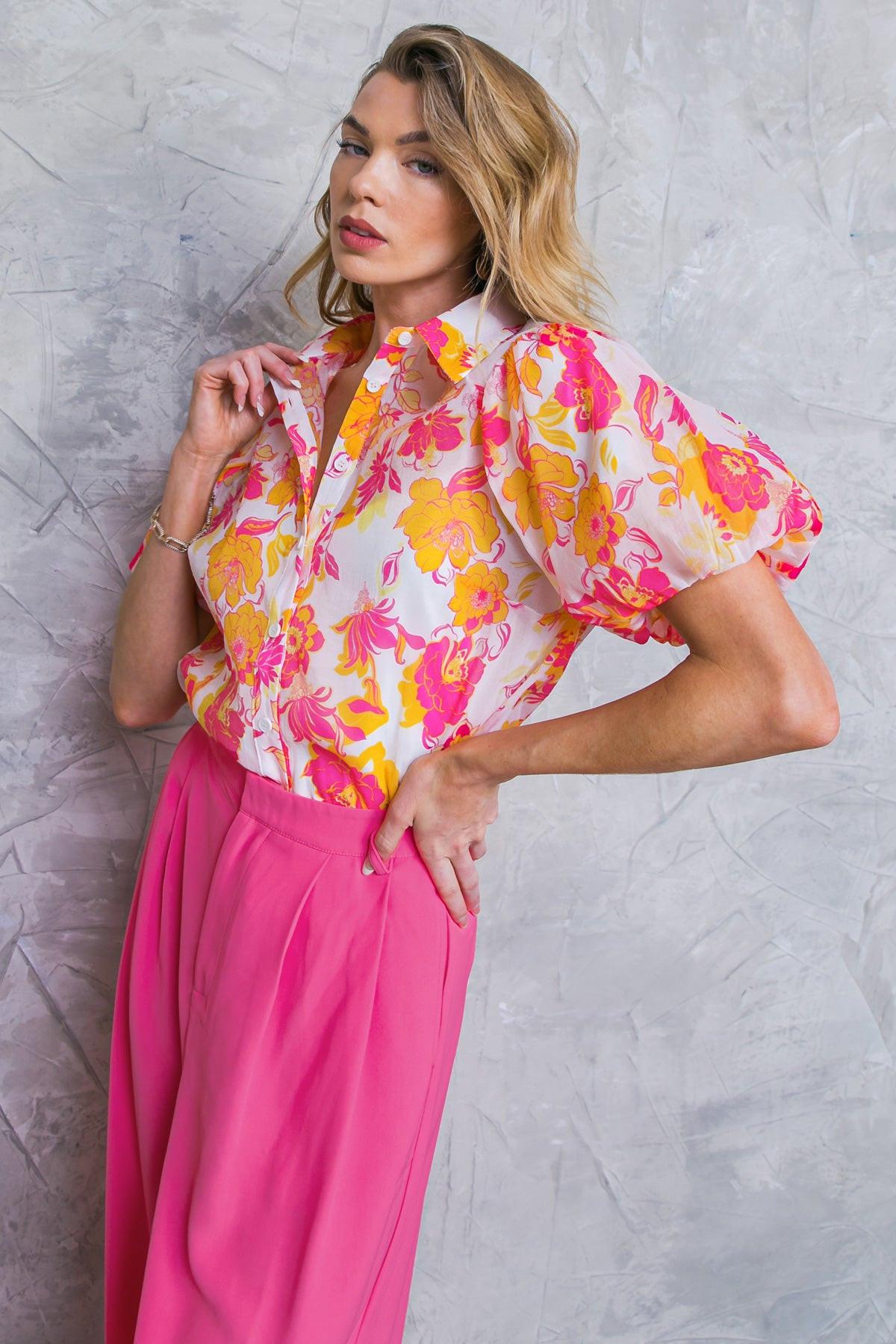 EFFORTLESS OUTLOOK WOVEN TOP Flying Tomato