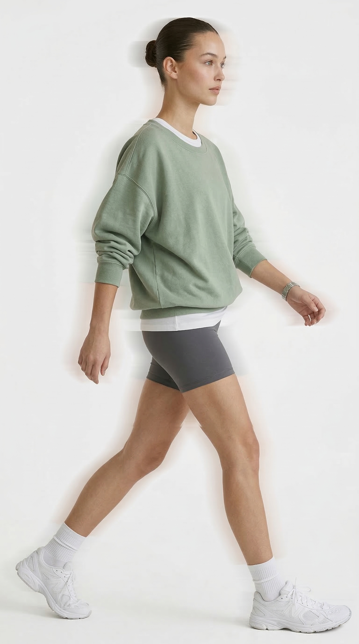 Sage Green Oversized Crewneck Sweatshirt Tinyloverclothing