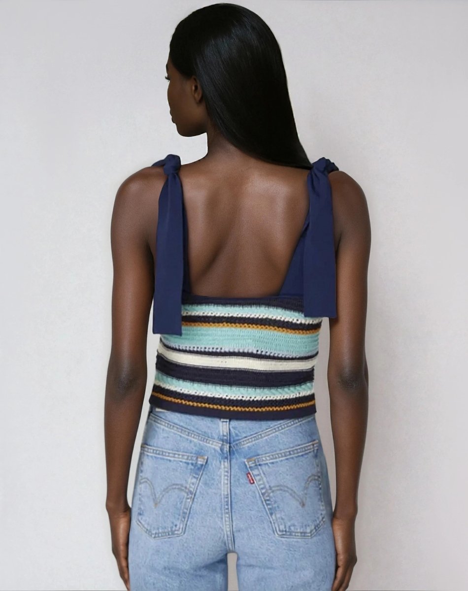 Frankie Top – Navy Multi (Final Sale) XO, Tina