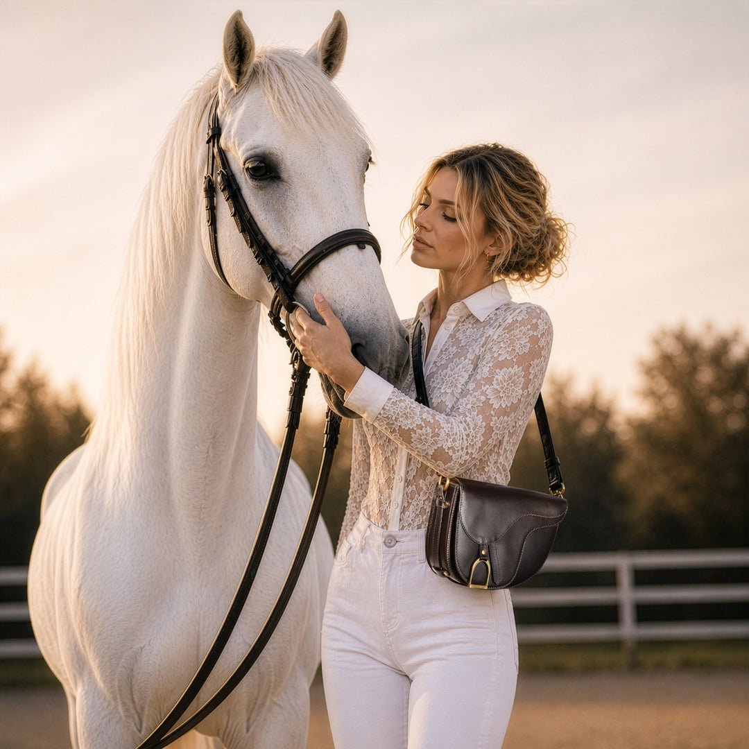 Signature Saddle Bag - Luxury Leather Handbag in Black Urban-Equestrian