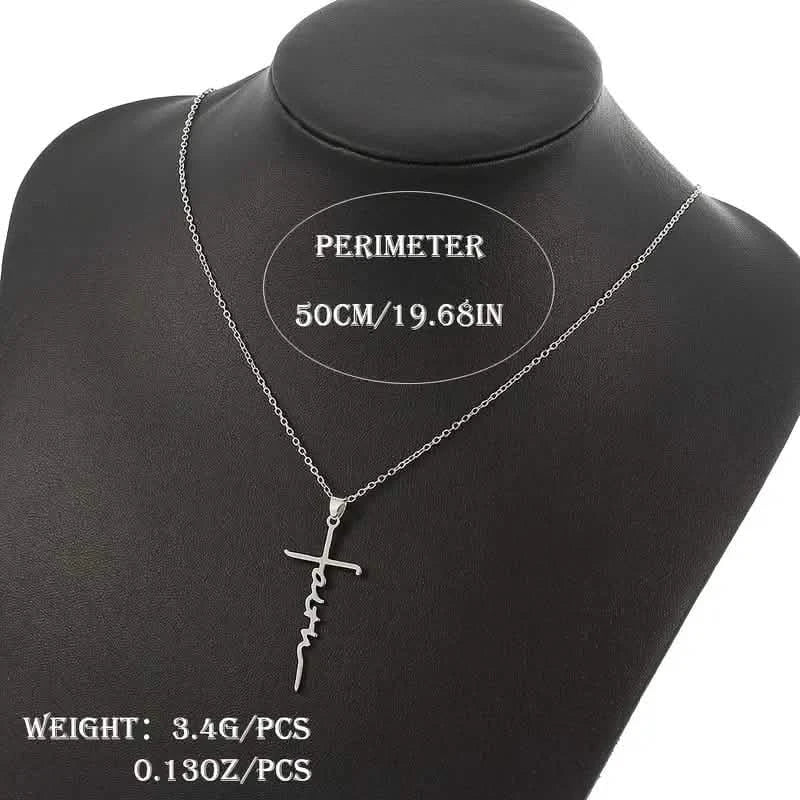 Stainless Steel Faith Word Church Prayer Religious Pendant Necklace DailySale