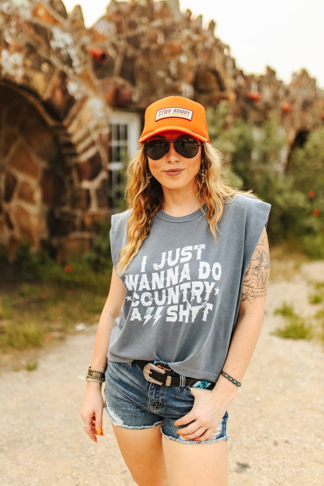 Stay Rowdy Trucker Hat Wild Junkie