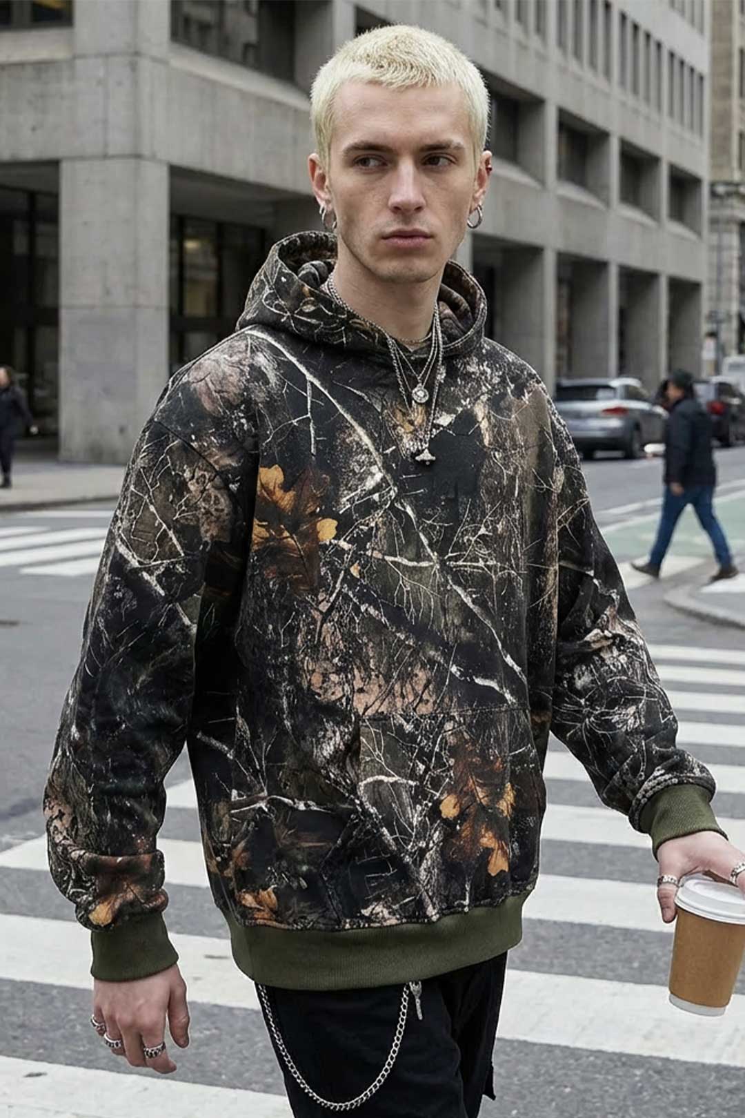 Stealth Heavyweight Oversized Unisex Camo Hoodie Thrash Happy