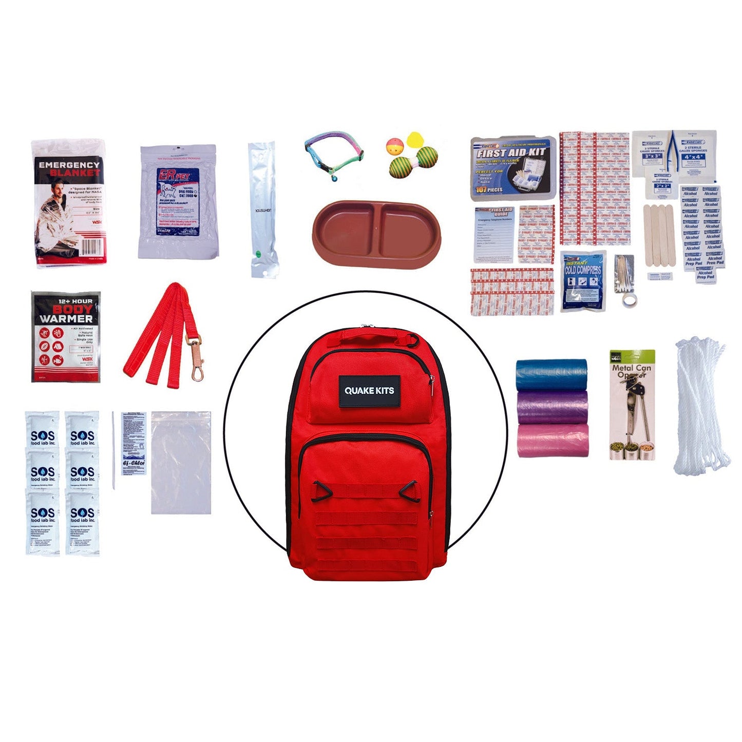 Cat Survival Kit - Deluxe Cat Emergency Go-Bag quakekits.com