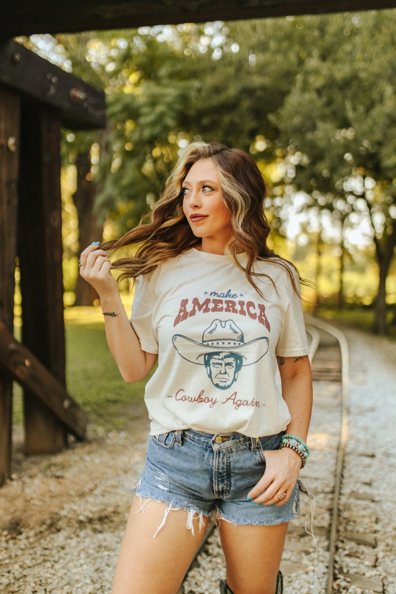 Trump Make America Cowboy Again Graphic Tee Wild Junkie