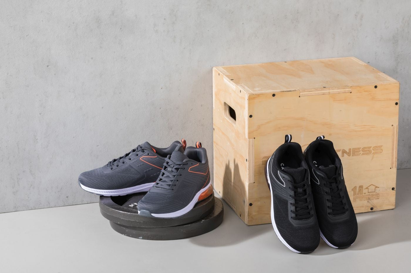 CALTO - Q232 - 2.4 Inches Taller (Grey/Orange) - Super Lightweight Tallmenshoes.com