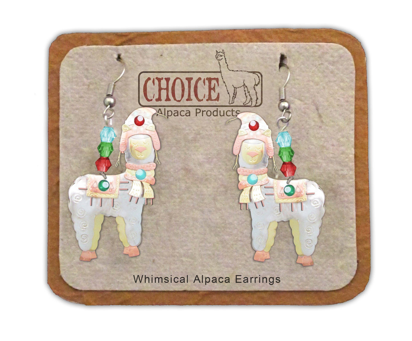 Whimsical Christmas Alpaca Earrings Purely Alpaca