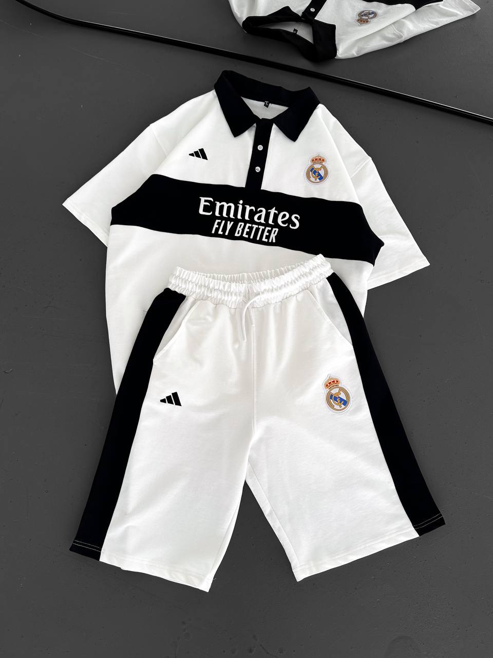 Elite Club Style Men's Polo & Shorts Set – Tailored Athletic Look with Crest Detail Withinblack