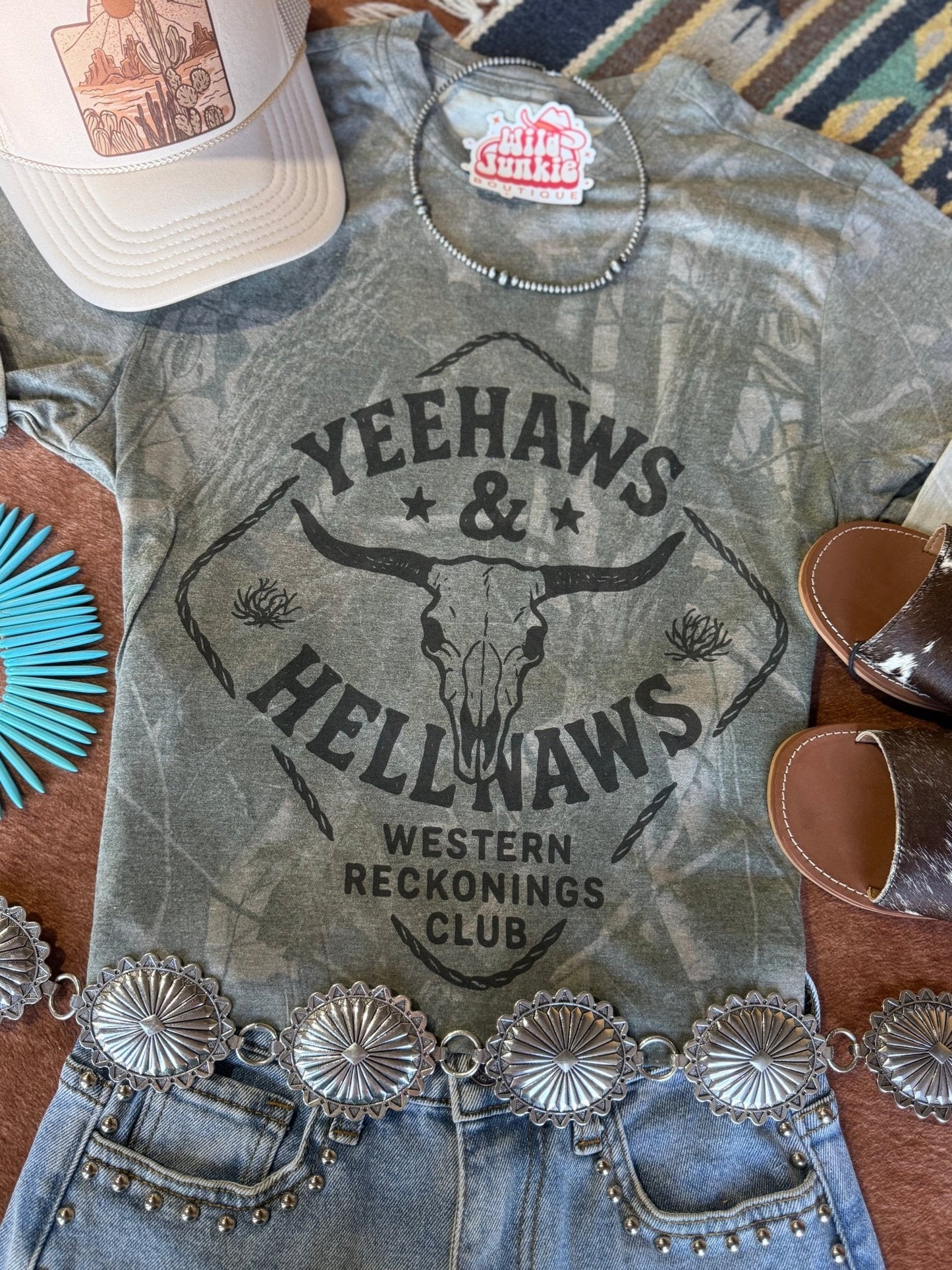 Yeehaws And Hellnaws RealTree Camo Graphic Tee Wild Junkie