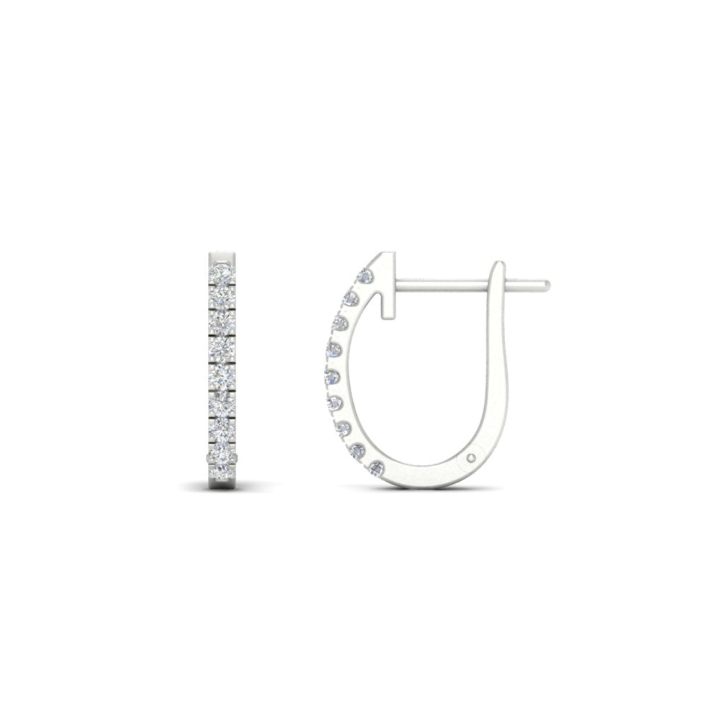 Round Cut 0.25 Ct Diamond Hoop Earrings Fascinating Diamonds