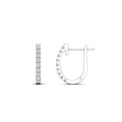 Round Cut 0.25 Ct Diamond Hoop Earrings Fascinating Diamonds