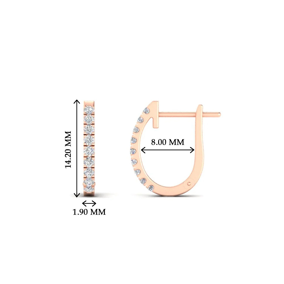 Round Cut 0.25 Ct Diamond Hoop Earrings Fascinating Diamonds