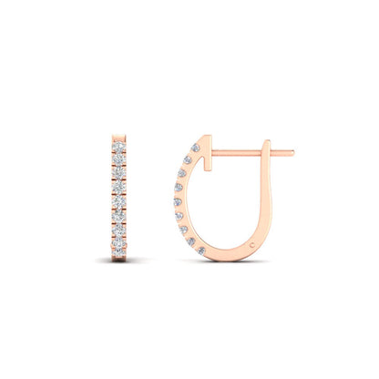 Round Cut 0.25 Ct Diamond Hoop Earrings Fascinating Diamonds