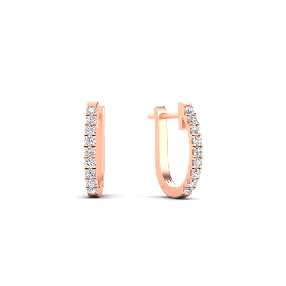 Round Cut 0.25 Ct Diamond Hoop Earrings Fascinating Diamonds
