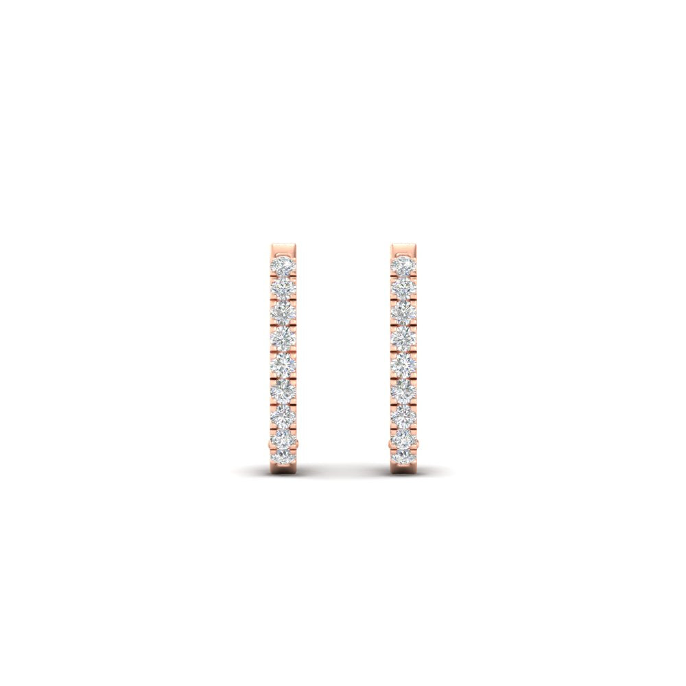 Round Cut 0.25 Ct Diamond Hoop Earrings Fascinating Diamonds