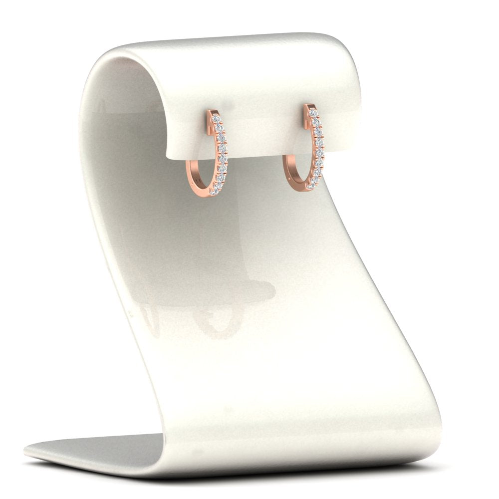 Round Cut 0.25 Ct Diamond Hoop Earrings Fascinating Diamonds