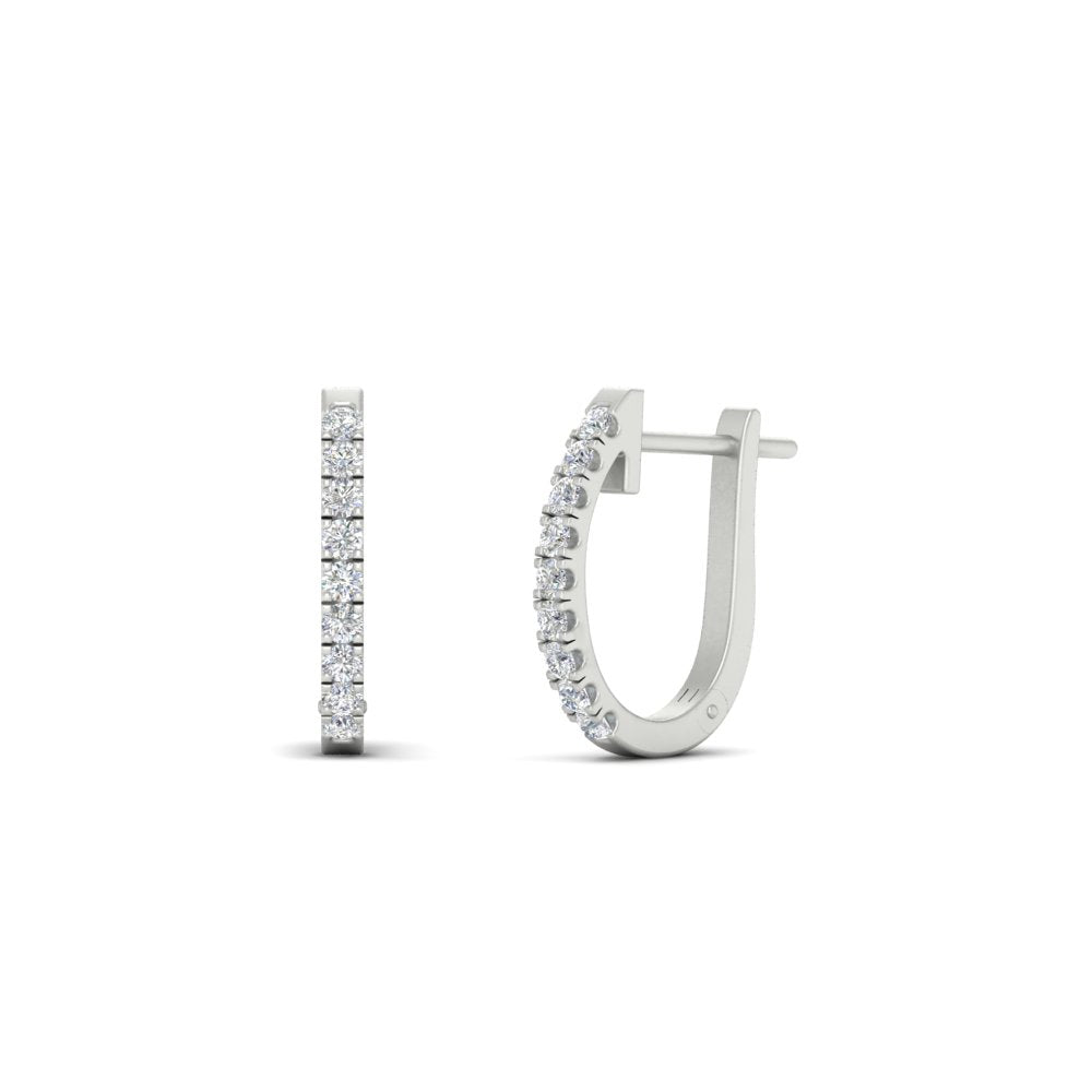Round Cut 0.25 Ct Diamond Hoop Earrings Fascinating Diamonds