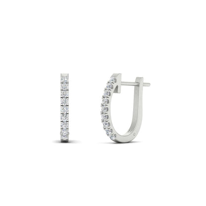 Round Cut 0.25 Ct Diamond Hoop Earrings Fascinating Diamonds