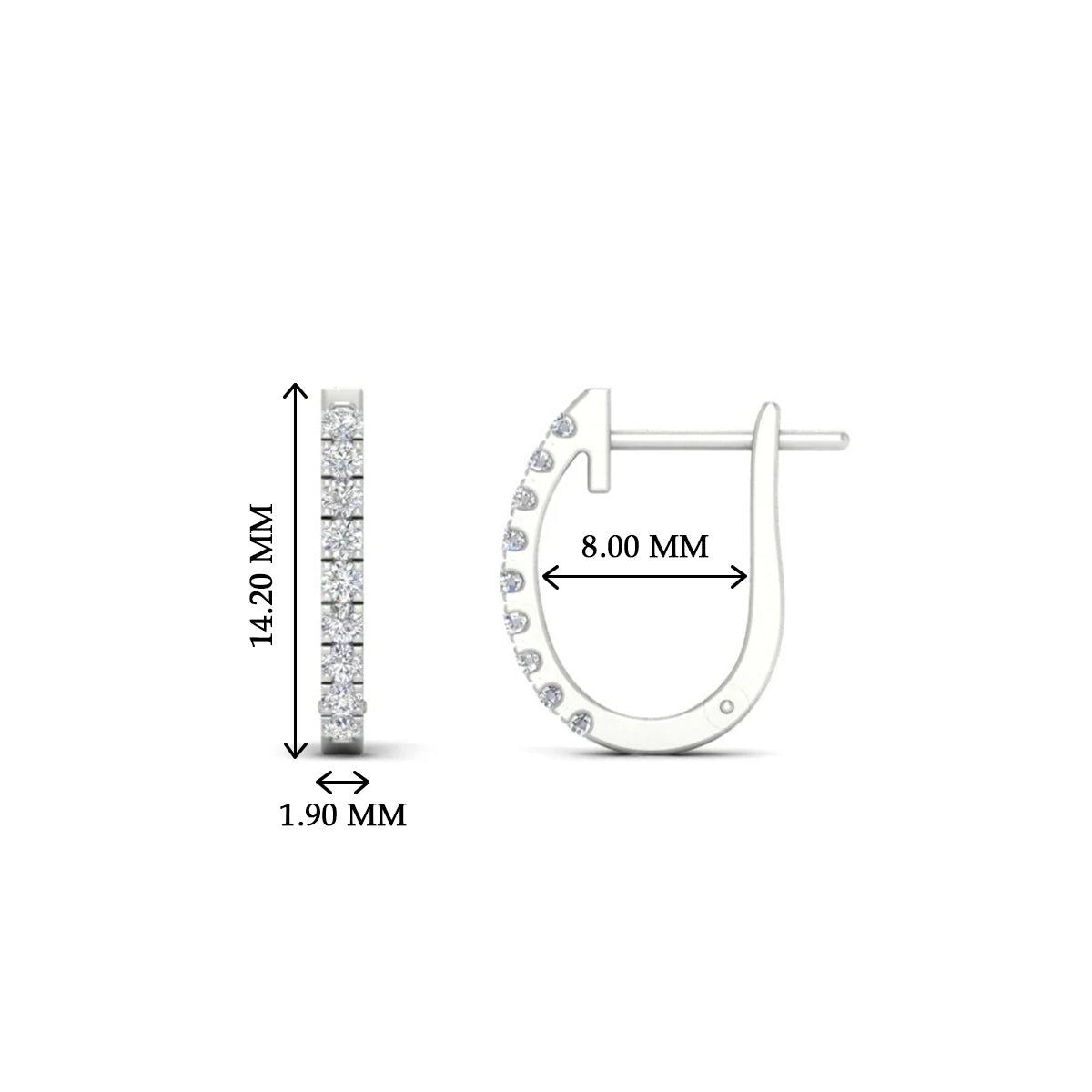 Round Cut 0.25 Ct Diamond Hoop Earrings Fascinating Diamonds