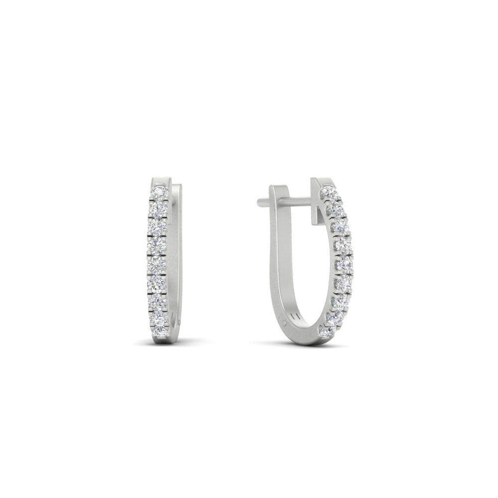 Round Cut 0.25 Ct Diamond Hoop Earrings Fascinating Diamonds