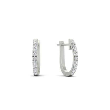 Round Cut 0.25 Ct Diamond Hoop Earrings Fascinating Diamonds