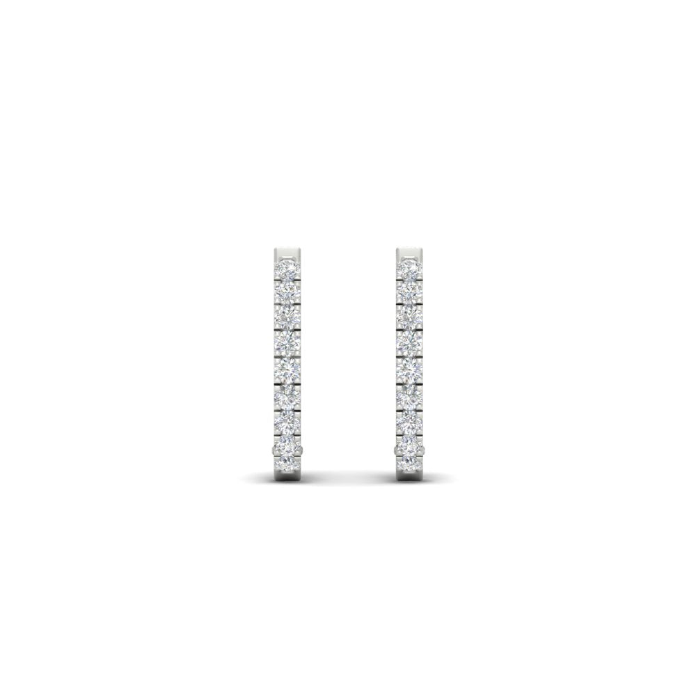 Round Cut 0.25 Ct Diamond Hoop Earrings Fascinating Diamonds