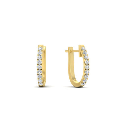 Round Cut 0.25 Ct Diamond Hoop Earrings Fascinating Diamonds