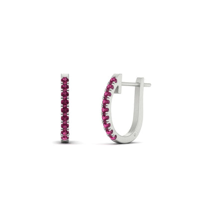 Round Cut 0.25 Ct Diamond Hoop Earrings Fascinating Diamonds