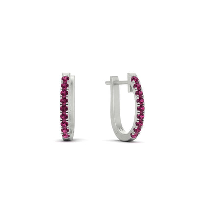 Round Cut 0.25 Ct Diamond Hoop Earrings Fascinating Diamonds