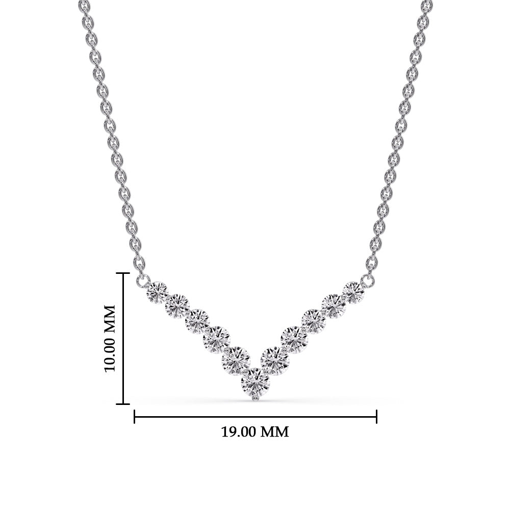 Round Graduated V-Necklace Fascinating Diamonds