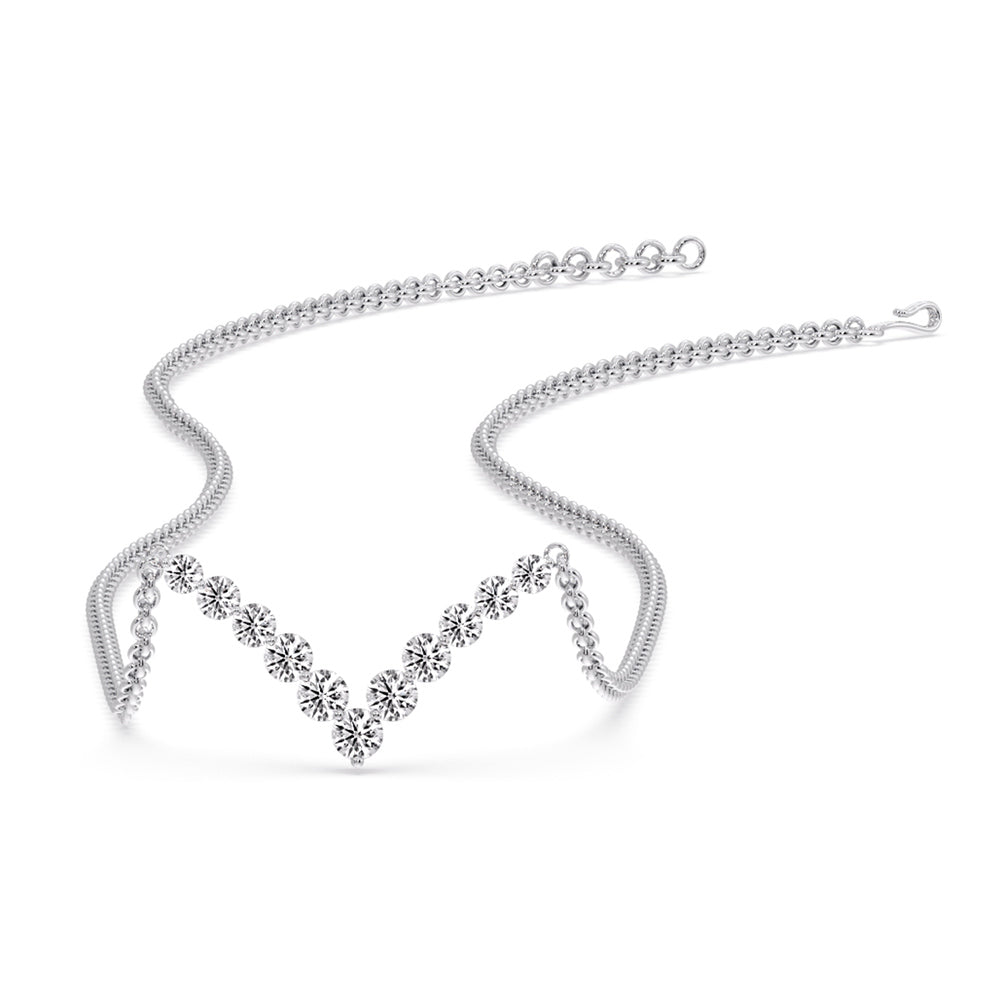 Round Graduated V-Necklace Fascinating Diamonds