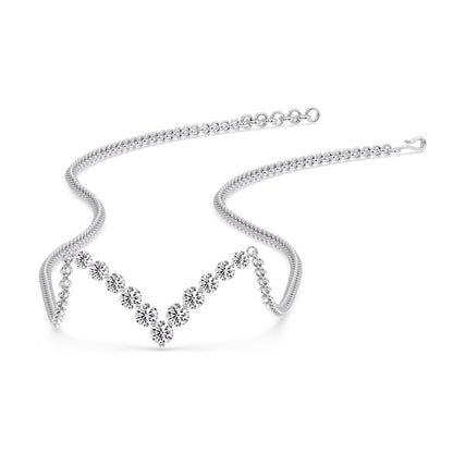 Round Graduated V-Necklace Fascinating Diamonds