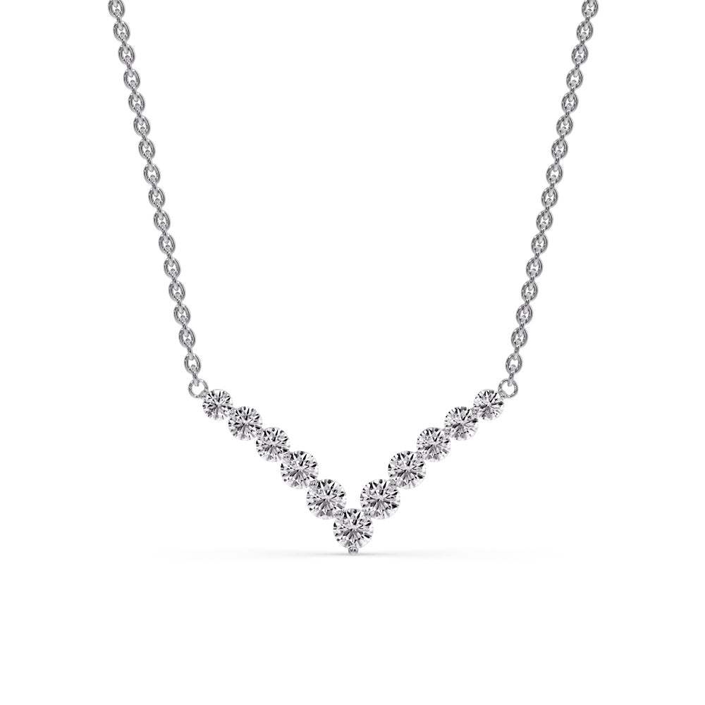 Round Graduated V-Necklace Fascinating Diamonds
