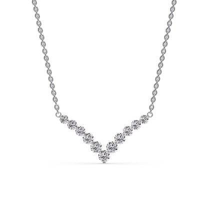 Round Graduated V-Necklace Fascinating Diamonds