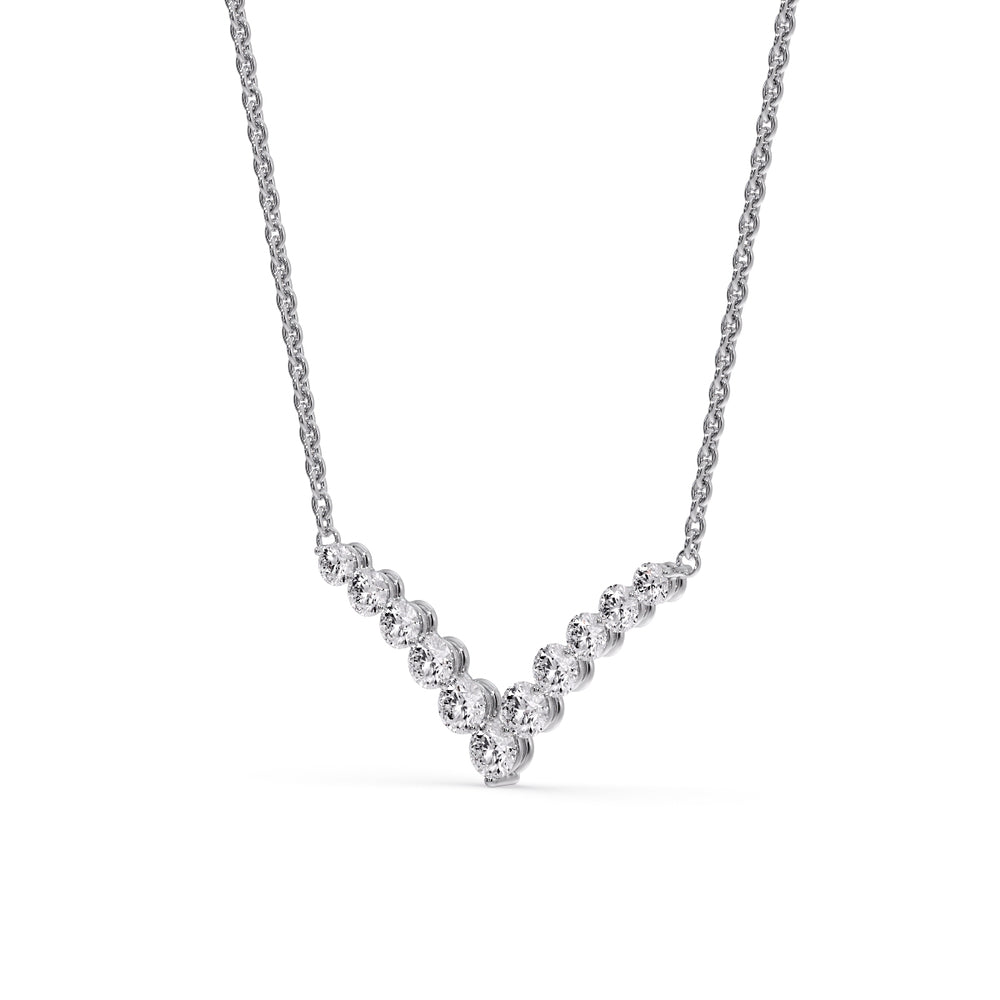 Round Graduated V-Necklace Fascinating Diamonds