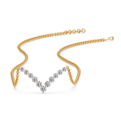Round Graduated V-Necklace Fascinating Diamonds