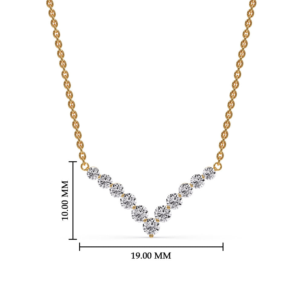 Round Graduated V-Necklace Fascinating Diamonds