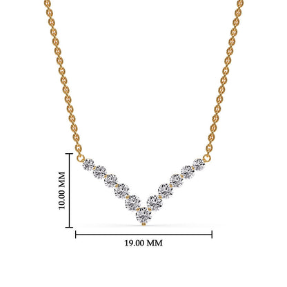 Round Graduated V-Necklace Fascinating Diamonds