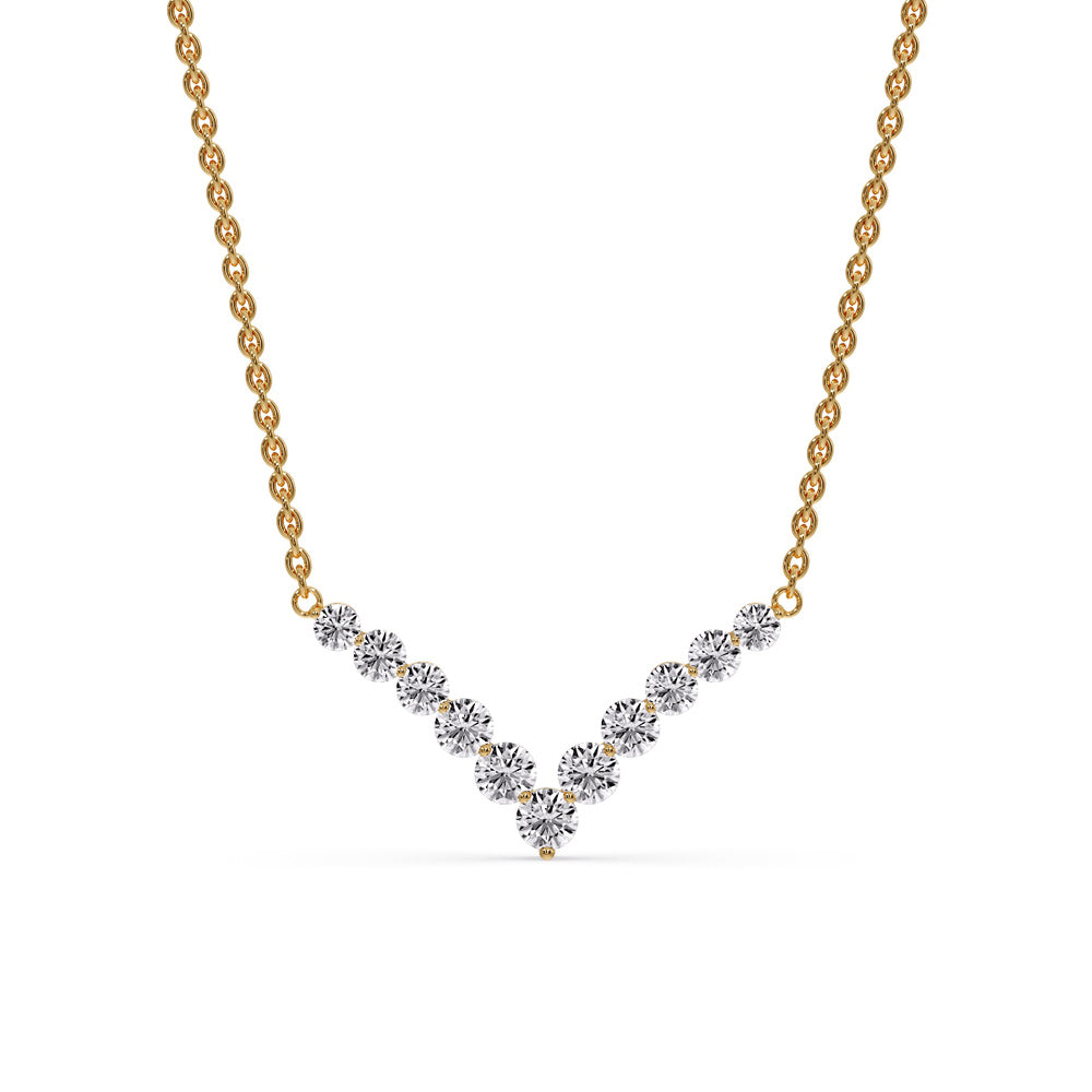 Round Graduated V-Necklace Fascinating Diamonds