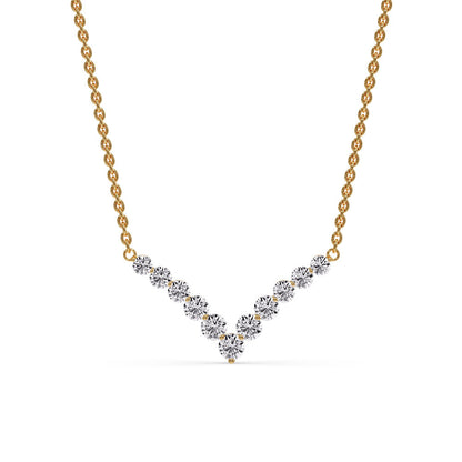 Round Graduated V-Necklace Fascinating Diamonds