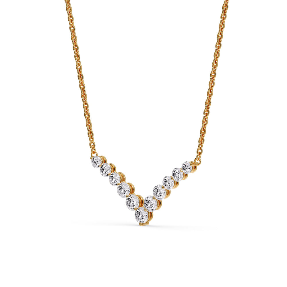 Round Graduated V-Necklace Fascinating Diamonds
