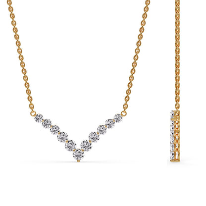 Round Graduated V-Necklace Fascinating Diamonds