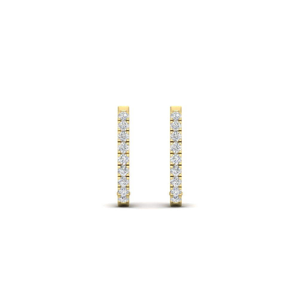 Round Cut 0.25 Ct Diamond Hoop Earrings Fascinating Diamonds