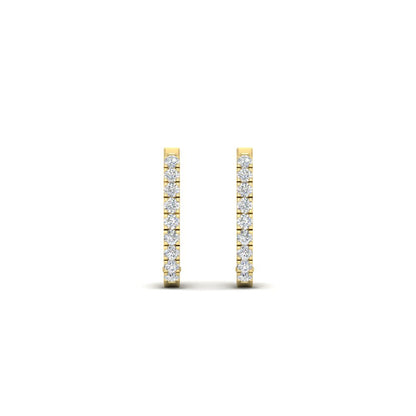 Round Cut 0.25 Ct Diamond Hoop Earrings Fascinating Diamonds
